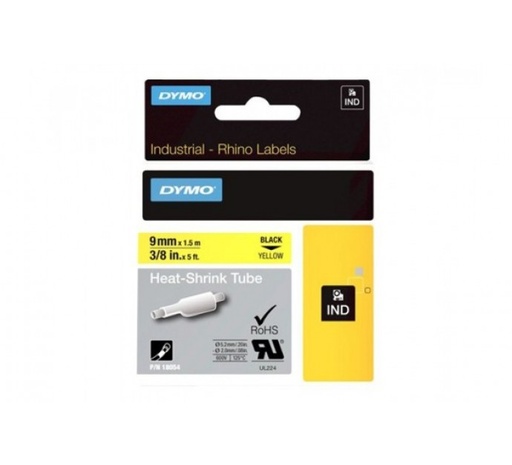 [1407567] Ruban thermoretractable noir sur jaune 9MM pour rhinopro
