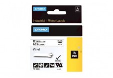 [1407584] Ruban vinyle pour RhinoPro - Noir sur Blanc 12 mm