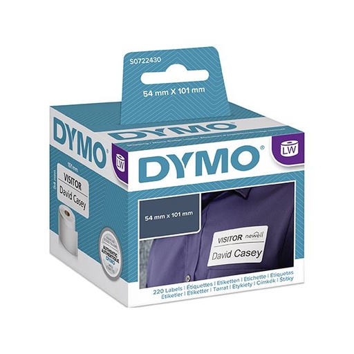 [1407593] DYMO Rouleau de 220 étiquettes badge 101 x 54 mm