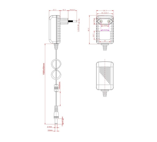 [1835009] Bloc d'alimentation 5 V 2 A - Jack 5,5 x 2,1 mm