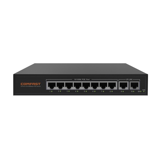[1101430] Comfast – commutateur Ethernet POE CF-SF181P, 8 + 2 ports, alimentation électrique intelligente, 120W, haute puissance, 2G