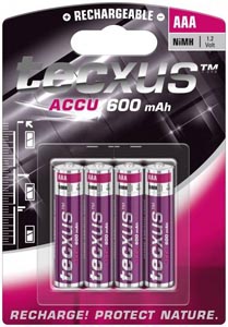 [1845007] Accus AAA /LR03 /Ni-mh 600mAh - Pack de 4