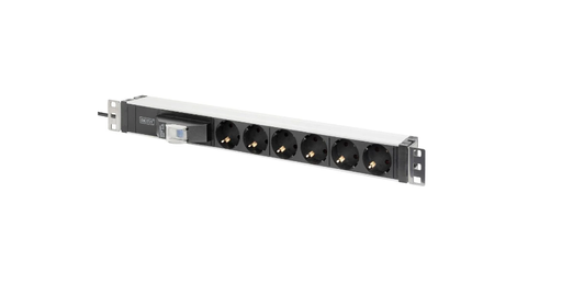 [1501008] Digitus DN-95417 19 pouces Multiprise 1 UH prise à contact de protection argent-noir, argent, noir