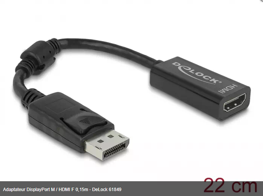 [1101621] Adaptateur DisplayPort M / HDMI F 0,15m - DeLock 61849