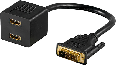 [1101623] Adaptateur DVI M / 2xHDMI F 0,20m