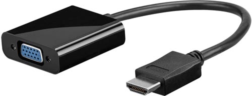 [1101639] Adaptateur HDMI M/ VGA+JACK F 0,25m Noir