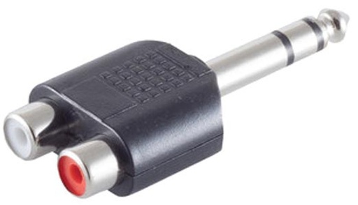 [1101670] Adaptateur 2xRCA F à Jack 6,35 M stéréo