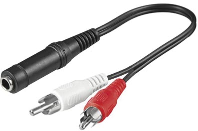 [1101671] Adaptateur 2xRCA M à Jack 6,35 F stéréo