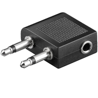 [1101678] Adaptateur Avion 2xJack mono M/Jack Stéréo femelle