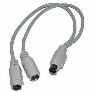 [1101694] Adaptateur PS2 MiniDin6M/2 x MiniDin6F - 0,30 m