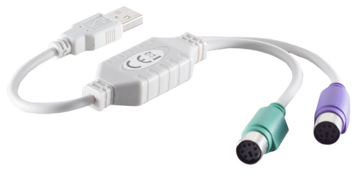 [1101697] Convertisseur USB A /2 PS2, MiniDin 6F