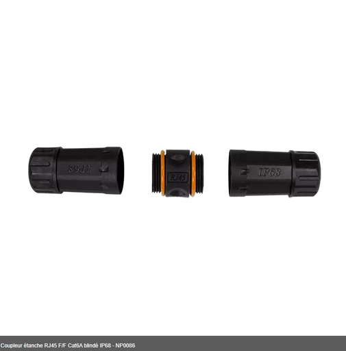 [1101813] Coupleur étanche RJ45 F/F Cat6A blindé IP68 - NP0086