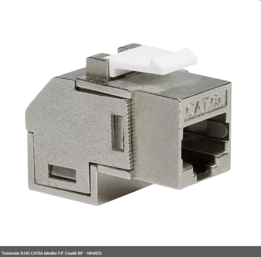 [1101816] Traversée RJ45 CAT6A blindée F/F Coudé 90° - NK4025