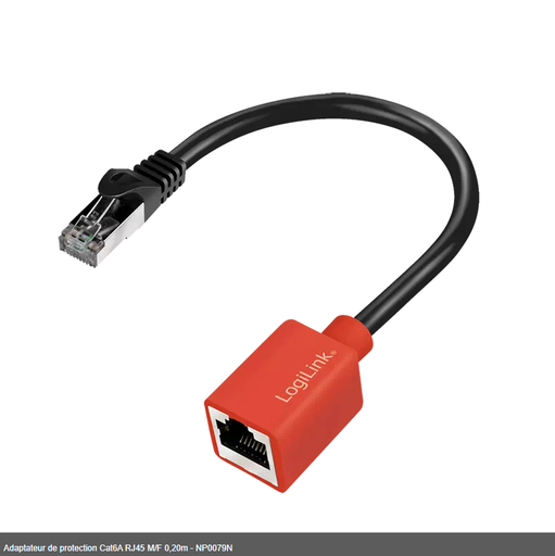 [1101817] Adaptateur de protection Cat6A RJ45 M/F 0,20m - NP0079N