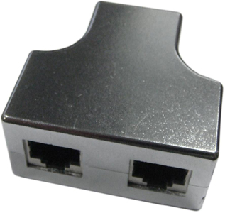 [1101825] Adaptateur en T FFF RJ45 Blindé CAT5e câblage droit