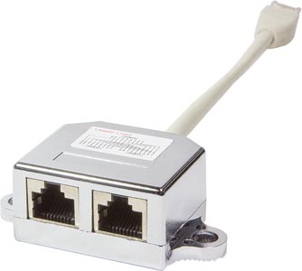[1101827] Adaptateur RJ45 en T Cat5e M/F/F