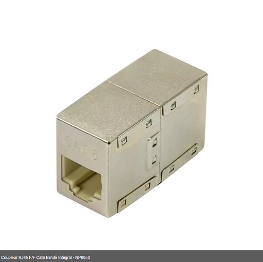 [1101837] Coupleur RJ45 F/F Cat6 Blindé Intégral - NP0058
