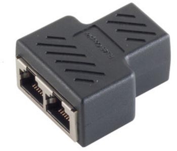 [1101849] Adaptateur en T FFF RJ45 Blindé Cat6A câblage droit