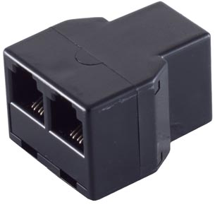[1101880] Adaptateur en T F/F/F RJ12 - Noir