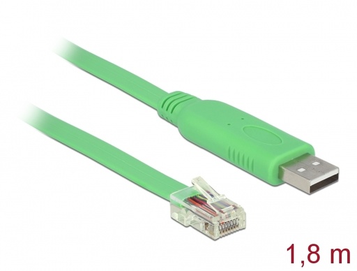 [1101907] Convertisseur USB2.0 à RS232/RJ45 M, 1,80m - Delock 62960
