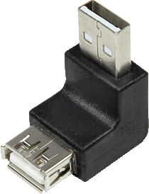 [1101917] Adaptateur USB2.0 A vers A M/F coudé 90° - AU0025