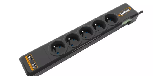 [1850018] Parasurtenseur S5 USB Neo, 5 prises