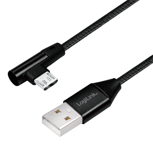 [1206601] Cordon USB2.0 A vers Micro USB 1,00m, coudé - CU0142