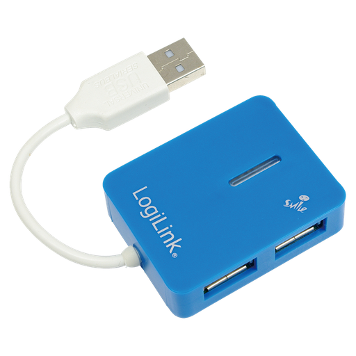 [1207308] Mini Hub USB2.0, 4 ports auto-alimenté Bleu - UA0136
