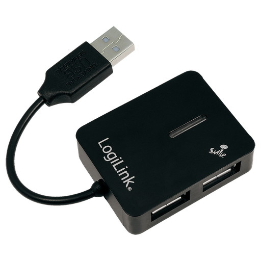 [1207309] Mini Hub USB2.0, 4 ports auto-alimenté Noir - UA0139