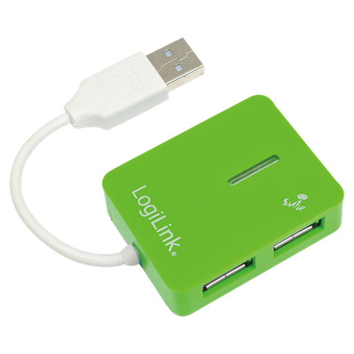 [1207318] Mini Hub USB2.0, 4 ports auto-alimenté Vert - UA0138