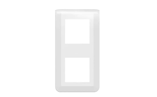 [1402024] Plaque 2 Postes Verticaux Mosaic Blanche