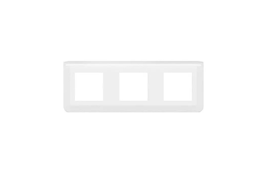[1402026] Plaque 3 Postes Horizontaux Mosaic Blanche